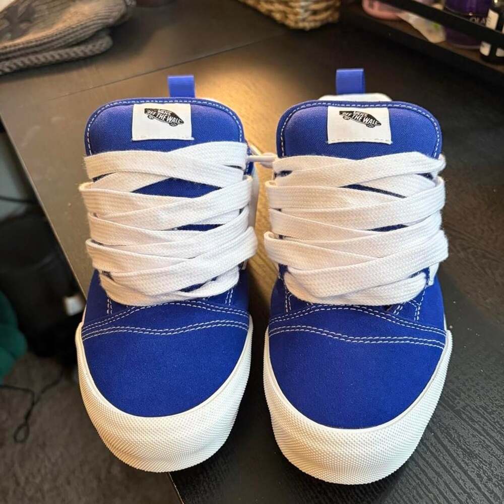 Vans Knu Skool US Juniors 6.5 Blue White Skate Shoes